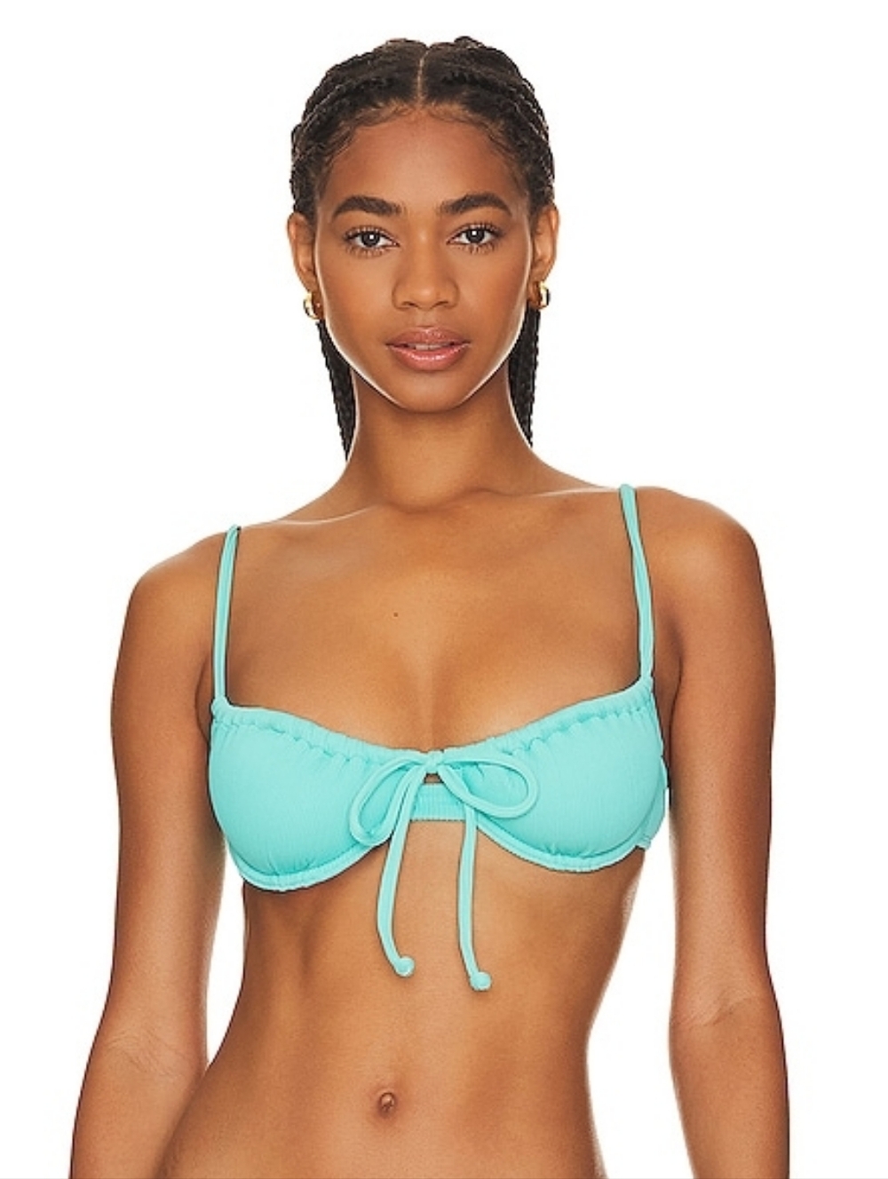 Kulani Kinis x Lexi Hidalgo Ruched Underwire Bikini Bra - Aqua